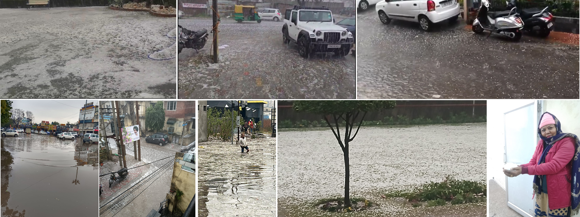 Due to heavy rains and hailstorms, people's lives are busy
